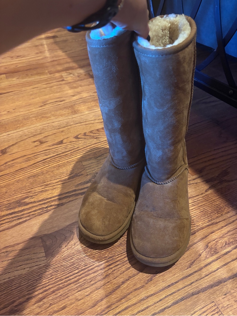 UGG Chestnut Tall Shearling-Lined Suede Boots